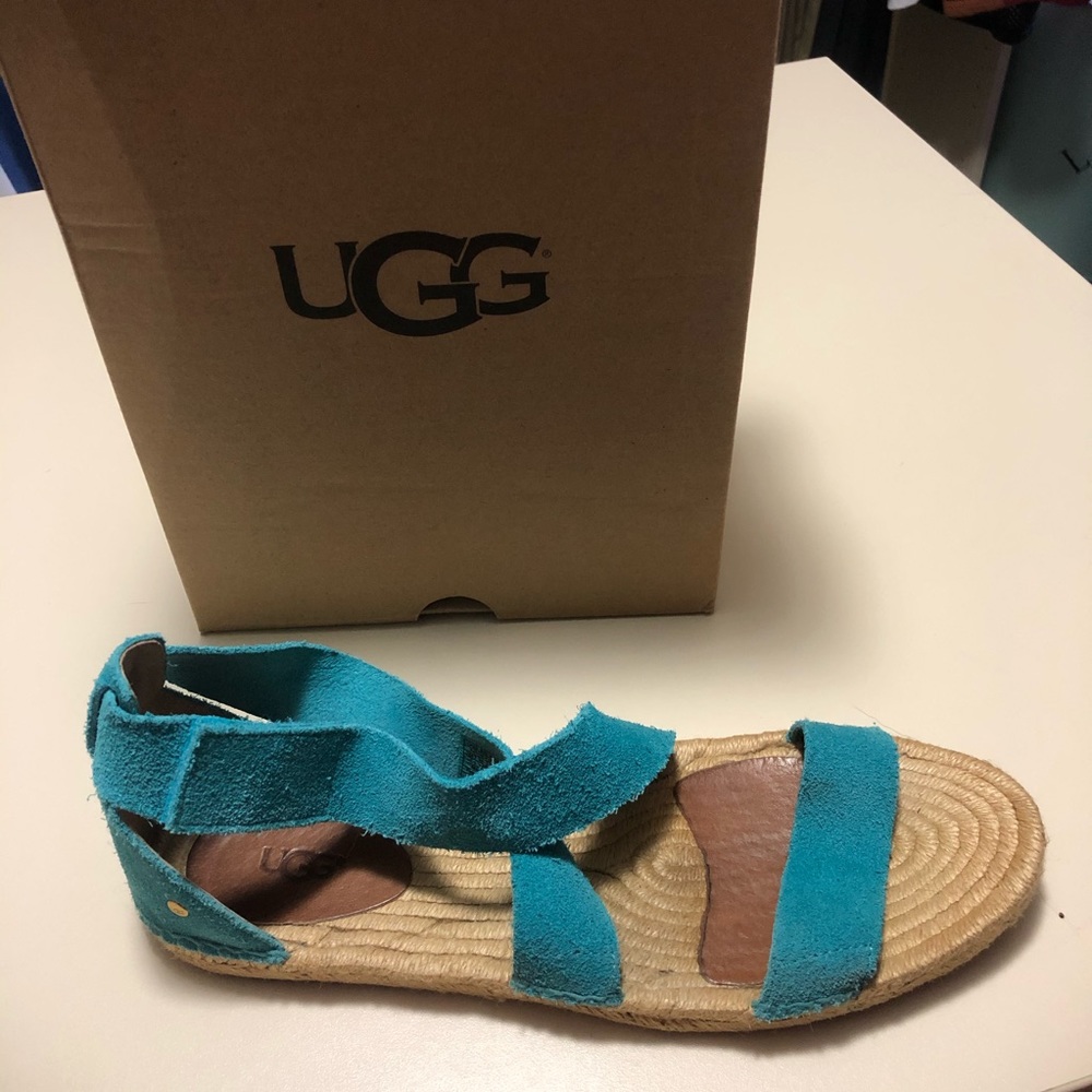 UGG size 10 turquoise sandals